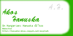 akos hanuska business card